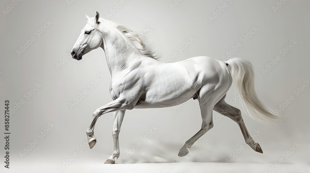 Fototapeta premium Random white horse topper mark. random. aestetic. 