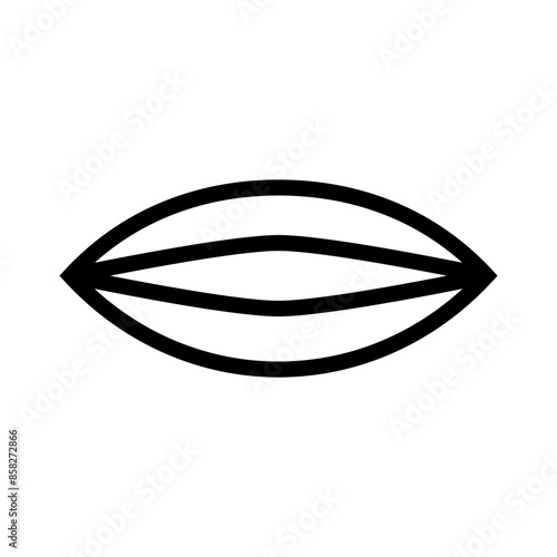 simple line flat icon of lip shape.