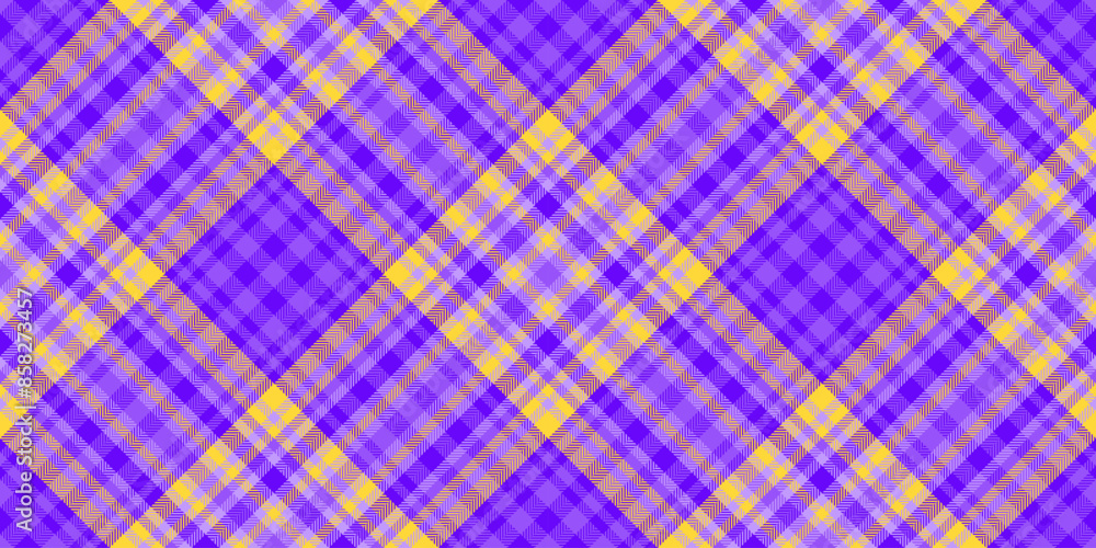 Female pattern fabric vector, fit background texture seamless. Flannel textile plaid tartan check in violet and bright colors. Female pattern fabric vector, fit background texture seamless. Flannel textile plaid tartan check in violet and bright colors.