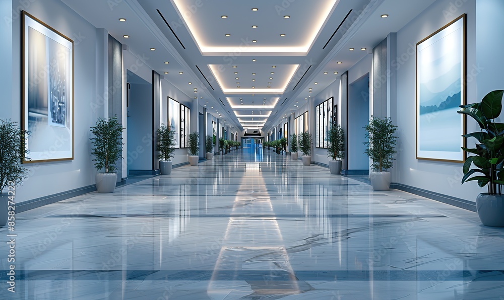 Blank white signage with empty copy space available for advertisement or promotion in shopping malls or business centers. illustration images Blank white signage with empty copy space available for advertisement or promotion in shopping malls or business centers. illustration images