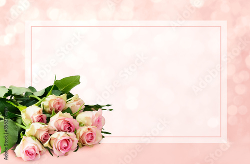 Fresh pink rose flowers bou...