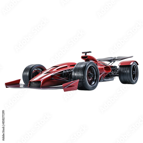 Vintage Red Racing Car on Transparent Background 