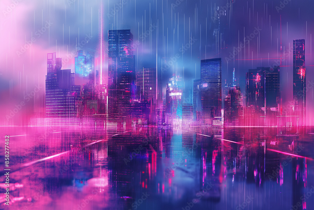 Fototapeta premium Future urban architecture illustration
