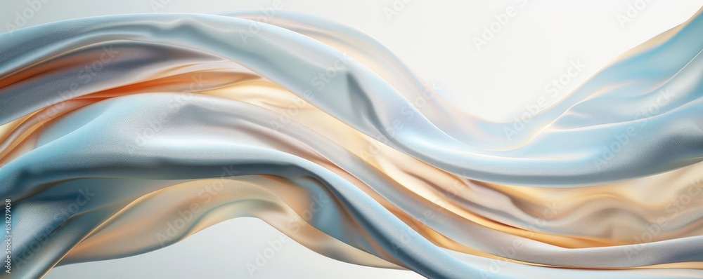 Obraz premium Abstract background with flowing iridescent fabric.