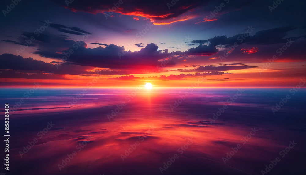 Stunning Sunset Gradient Horizon Illustration Stunning Sunset Gradient Horizon Illustration