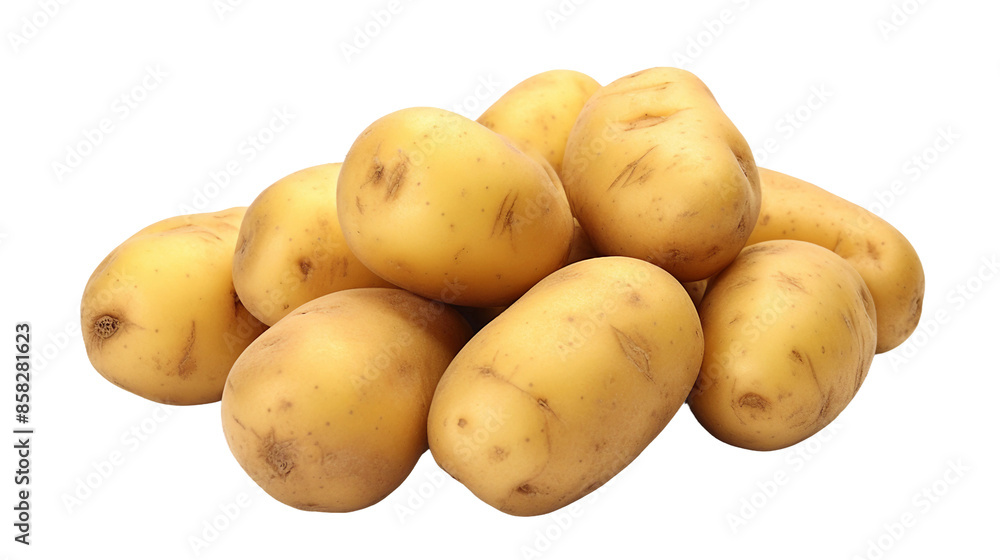Fresh Raw Potatoes on White Background, Organic Vegetable for Healthy Cooking, Close-Up Studio Shot of Farm Fresh Nutrition, Ideal for Culinary Projects and Vegan Diet Concepts Fresh Raw Potatoes on White Background, Organic Vegetable for Healthy Cooking, Close-Up Studio Shot of Farm Fresh Nutrition, Ideal for Culinary Projects and Vegan Diet Concepts