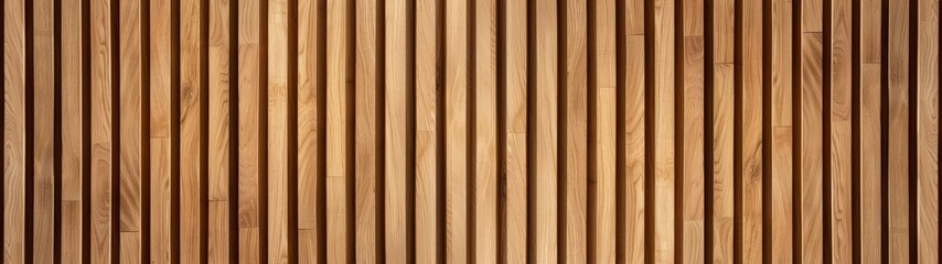 Wood background banner panorama long - Brown wooden acoustic panels wall texture , seamless pattern..