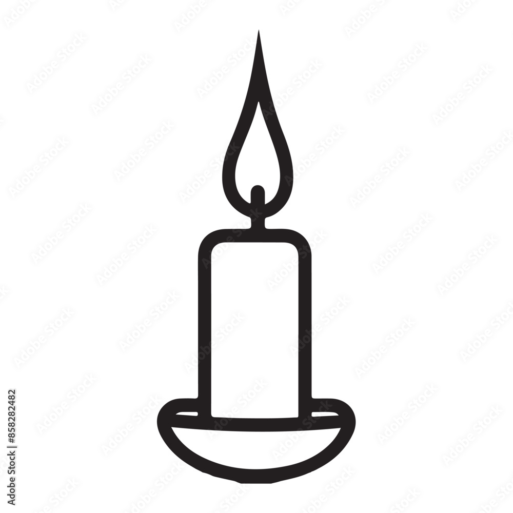 Candle single line Icon vector design outline.
Candle single line Icon vector design outline.