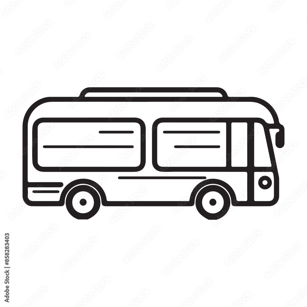 Bus single line Icon vector design outline.
Bus single line Icon vector design outline.
