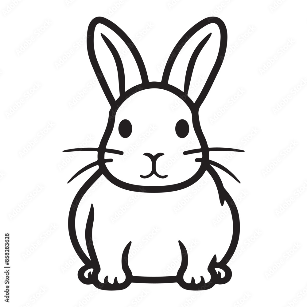 Bunny single line Icon vector design outline. Bunny single line Icon vector design outline.