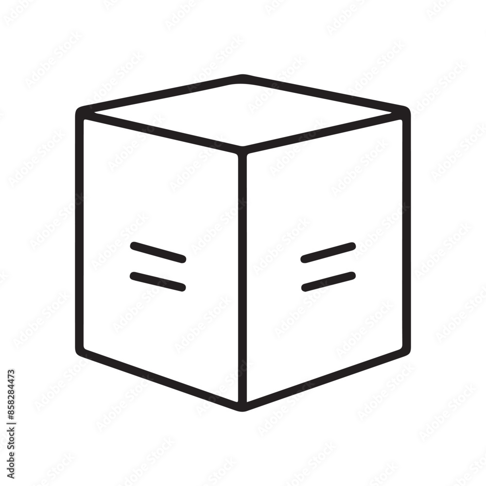 Box single line Icon vector design outline. Box single line Icon vector design outline.