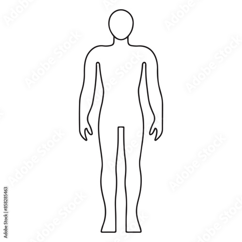 Body single line Icon vector design outline.