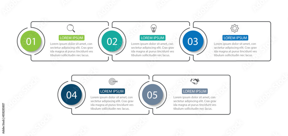 Presentation business infographic template with 5 options. Vector illustration. Presentation business infographic template with 5 options. Vector illustration.
