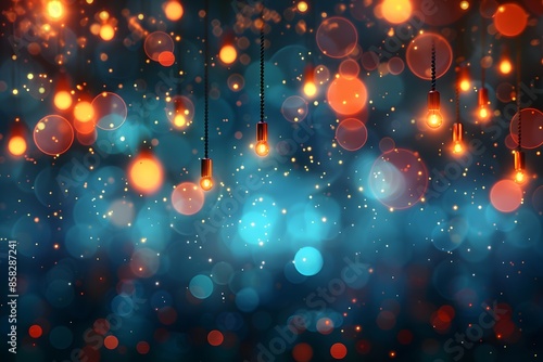 Festive Holiday Lights in Warm Tones - Perfect for Christmas and Winter Celebrations Decoration Design