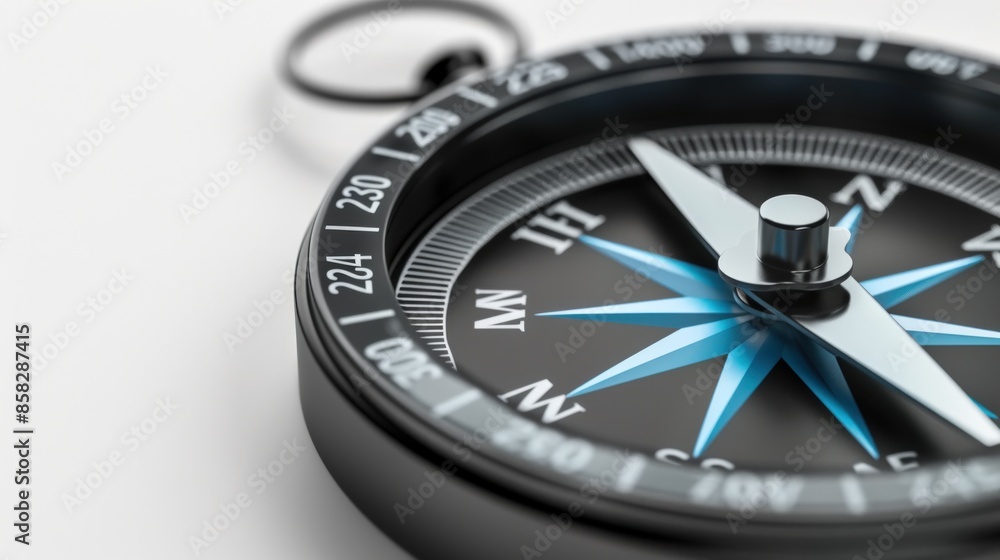 A compass with a blue needle pointing to the right. Generate AI image A compass with a blue needle pointing to the right. Generate AI image