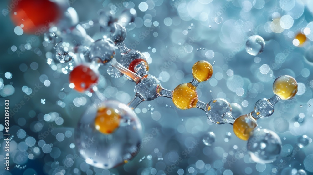 A detailed graphic representation of hydrogen bonding between water molecules, highlighting the polar nature and the role of electronegativity in intermolecular interactions. A detailed graphic representation of hydrogen bonding between water molecules, highlighting the polar nature and the role of electronegativity in intermolecular interactions.