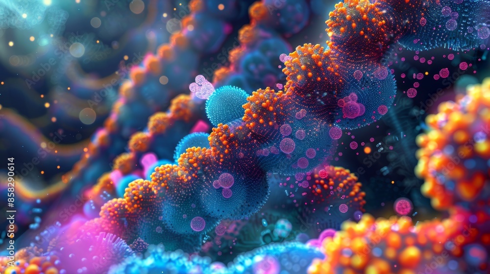 A digital rendering of a molecule interacting with a cell receptor, illustrating the mechanism of action for a potential new drug candidate. A digital rendering of a molecule interacting with a cell receptor, illustrating the mechanism of action for a potential new drug candidate.