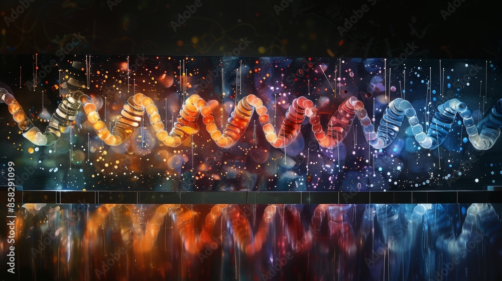 Dna Fragment Image A high-resolution image of a DNA sequencing gel, showing the pattern of ...