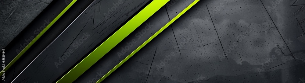Fototapeta premium Modern abstract background featuring dark gray and lime green, perfect for high-tech branding.