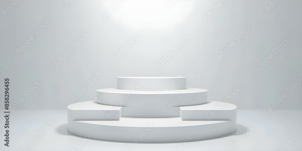 Clean white 3D podium background for product display distractionfree environment. Concept Product Display, Minimalist Background, 3D Podium, Clean White, Distraction-Free Environment Clean white 3D podium background for product display distractionfree environment. Concept Product Display, Minimalist Background, 3D Podium, Clean White, Distraction-Free Environment