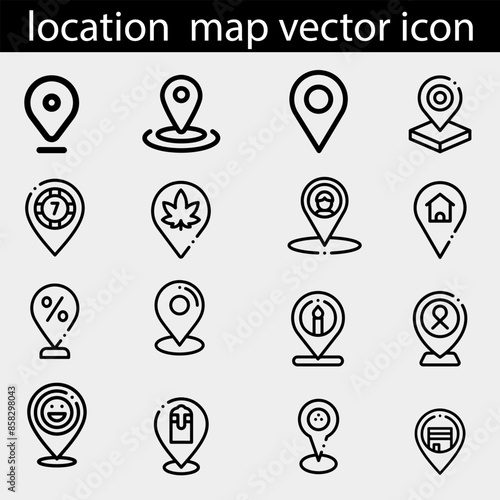 Maps and location icon set
