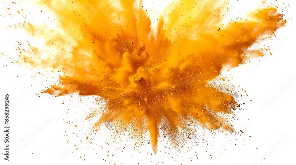 Bright orange powder explosion captured in mid-air, showcasing vibrant color and dynamic motion. Perfect for abstract backgrounds or artistic designs. High resolution and professionally styled. AI Bright orange powder explosion captured in mid-air, showcasing vibrant color and dynamic motion. Perfect for abstract backgrounds or artistic designs. High resolution and professionally styled. AI