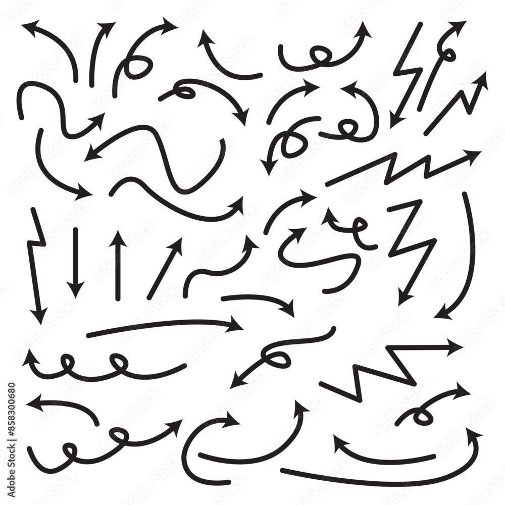 set of arrow line abstract illustration set of arrow line abstract illustration