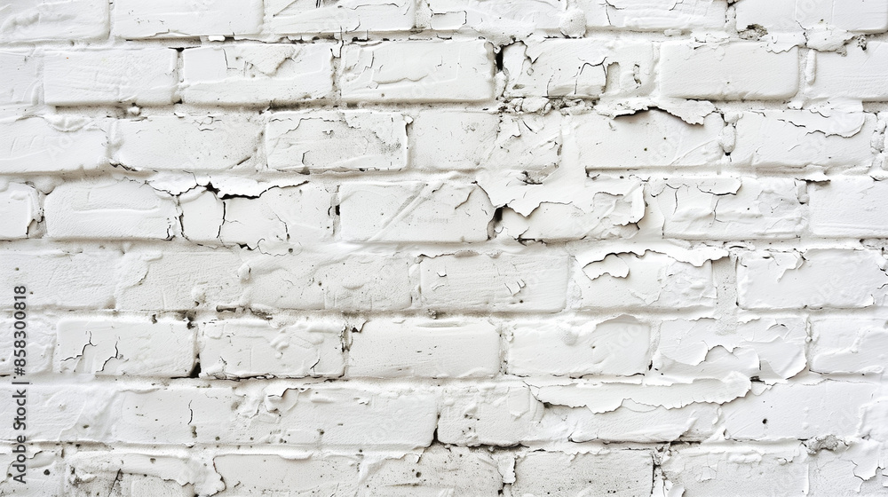A white brick wall with a few cracks. The wall is very plain and simple. It is a very basic and simple design A white brick wall with a few cracks. The wall is very plain and simple. It is a very basic and simple design