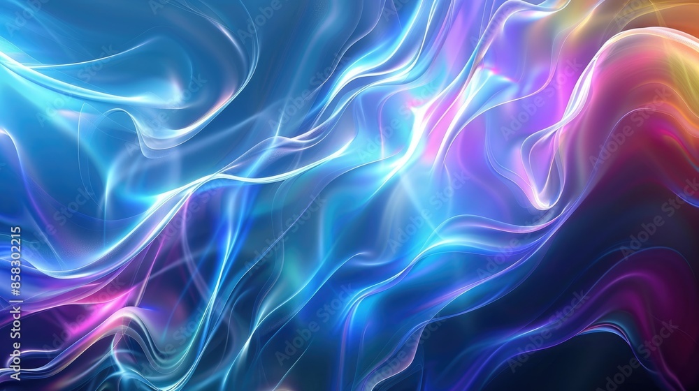 Modern abstract background with 3D blue light and rainbow colors, featuring flowing waves and vibrant hues. Modern abstract background with 3D blue light and rainbow colors, featuring flowing waves and vibrant hues.