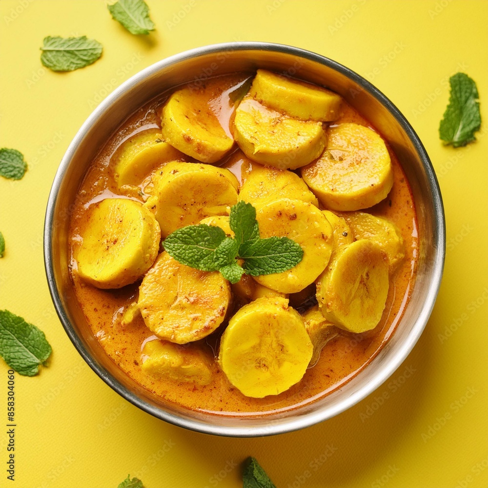 Indian dish ripe banana sabzi or sabji Indian dish ripe banana sabzi or sabji