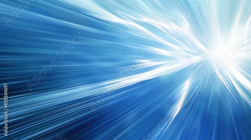 Blue Linear Speed: Abstract Background with White Flares Symbolizing Motion