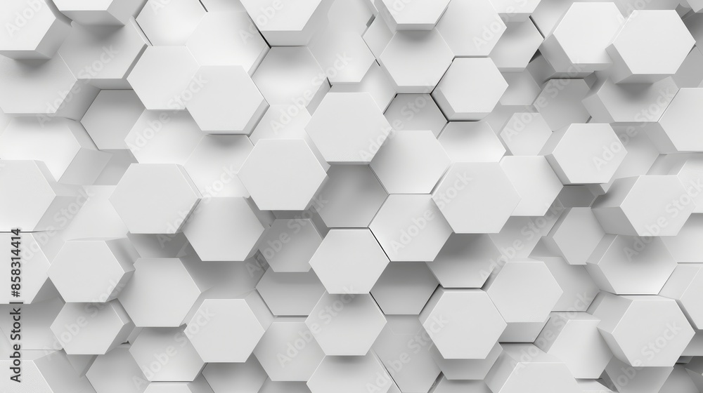 Creative hexagonal geometric pattern in white, ideal for contemporary graphic designs. Creative hexagonal geometric pattern in white, ideal for contemporary graphic designs.