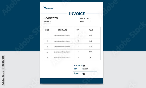 Business Invoice Design Template Layout