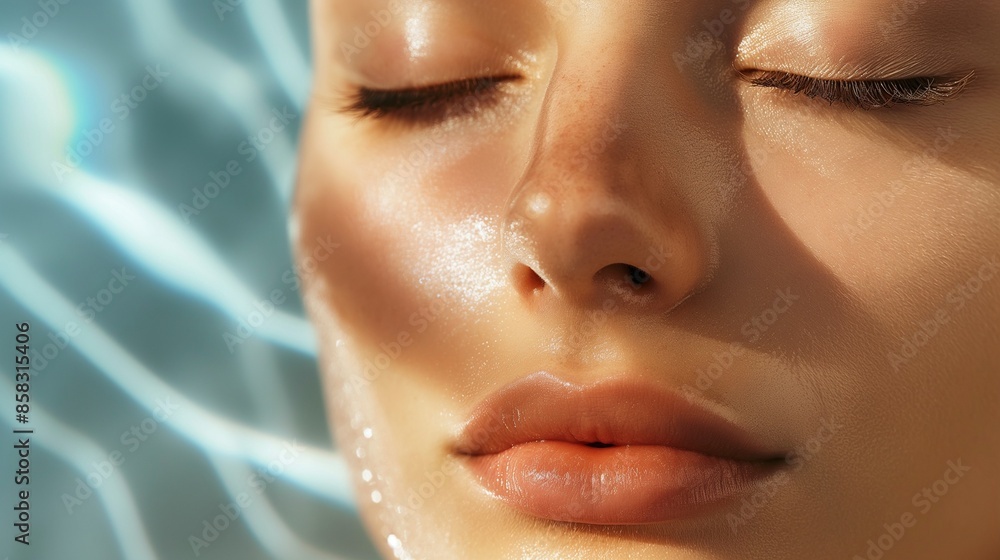 effect of hyaluronic acid on the skin of the face. Dryness, peeling and microcracks, Anti wrinkle prevention skin care products concept effect of hyaluronic acid on the skin of the face. Dryness, peeling and microcracks, Anti wrinkle prevention skin care products concept