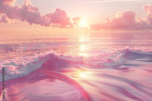 Pink Sunset Waves