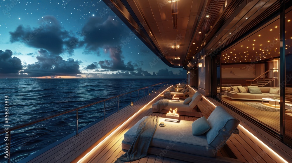 A luxury cruise ship with an open-air cinema, in elegant, modern design, floating under the stars in the Caribbean, highlighting unique entertainment experiences. A luxury cruise ship with an open-air cinema, in elegant, modern design, floating under the stars in the Caribbean, highlighting unique entertainment experiences.