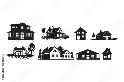 homestead haven vector illustration silhouet