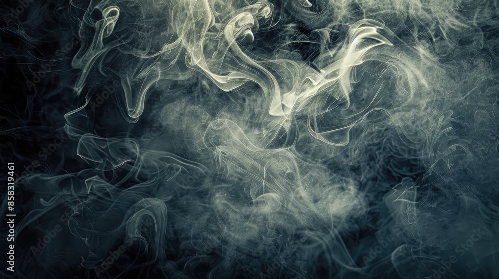 Fototapeta premium Smoky abstract background with swirling patterns and a dark ambiance, creating a mysterious and atmospheric effect, perfect for dramatic and intense themes.