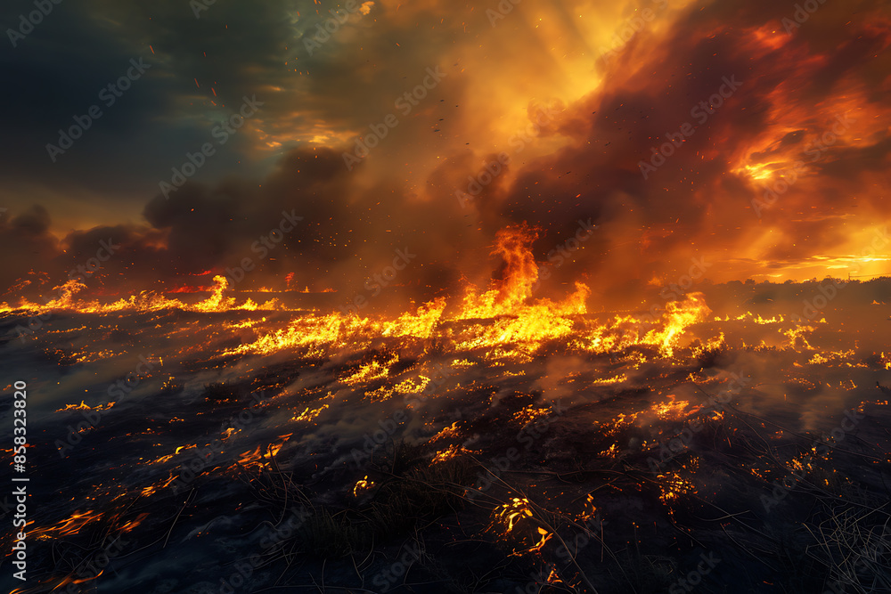 Wildfires consume vast landscapes, fueled by dry conditions and strong winds, leaving trails of destruction in their wake. Wildfires consume vast landscapes, fueled by dry conditions and strong winds, leaving trails of destruction in their wake.