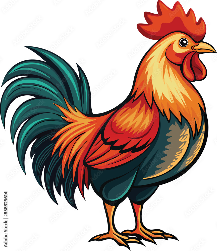 Fototapeta premium rooster isolated on a white background