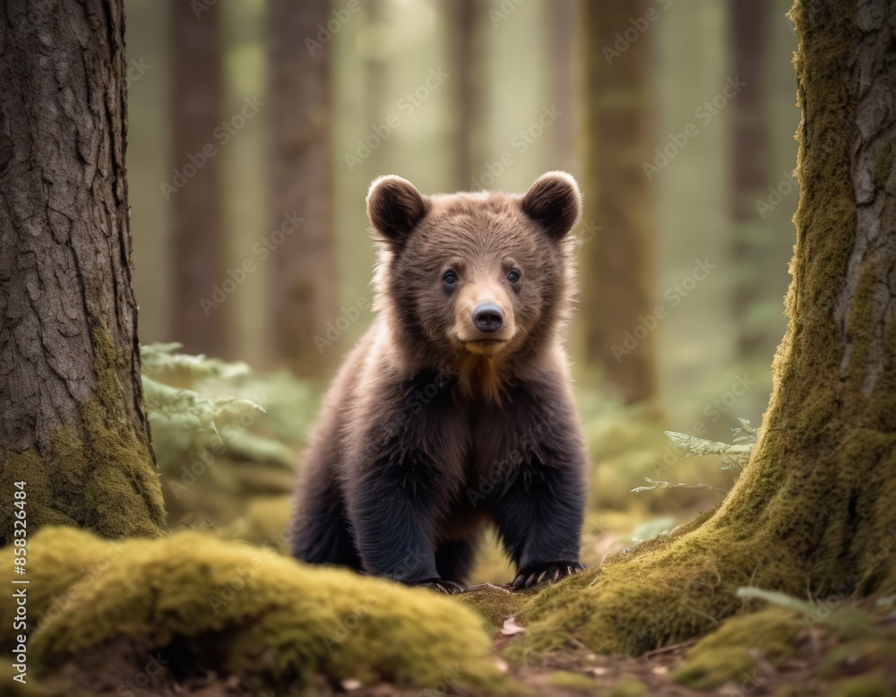 Obraz premium A Brown Bear in the Forest