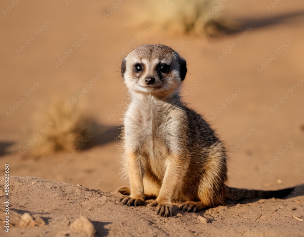 A Small Brown and White Animal Sitting on a Dirt Field A Small Brown and White Animal Sitting on a Dirt Field