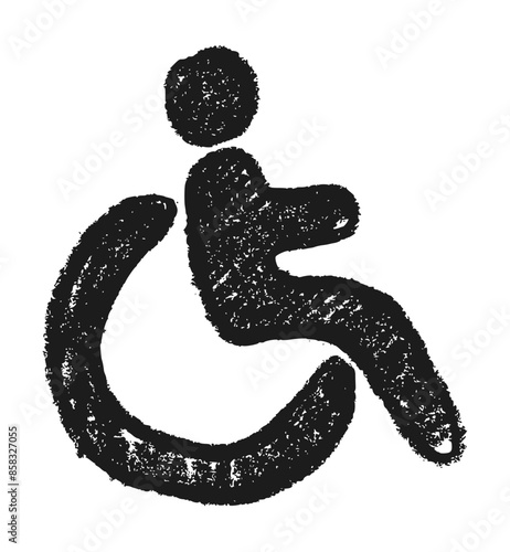 Handicap WC Related Icon Crayon Chalk Drawing	