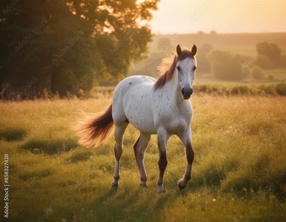 A White Horse in a Field A White Horse in a Field