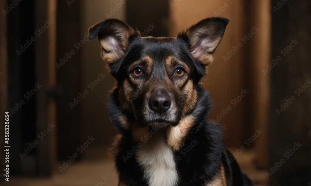 A Black and Brown Dog with Brown Eyes A Black and Brown Dog with Brown Eyes