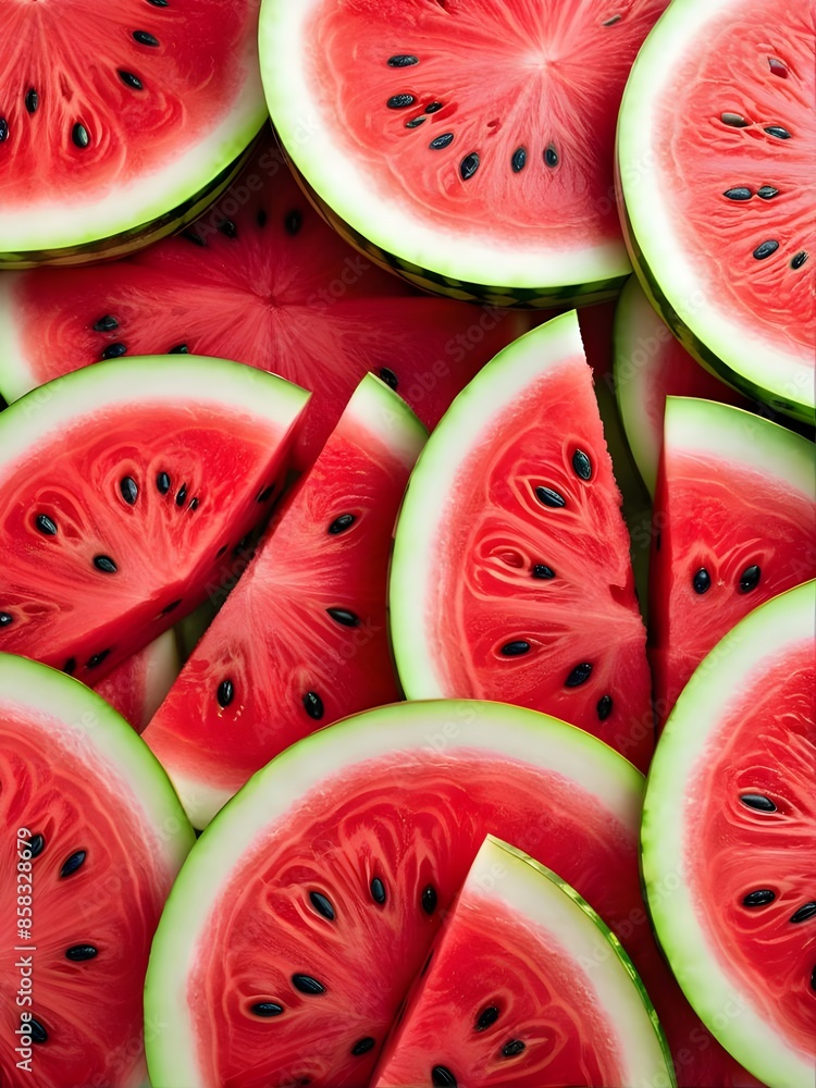 Close-up of fresh slices of red watermelon Close-up of fresh slices of red watermelon