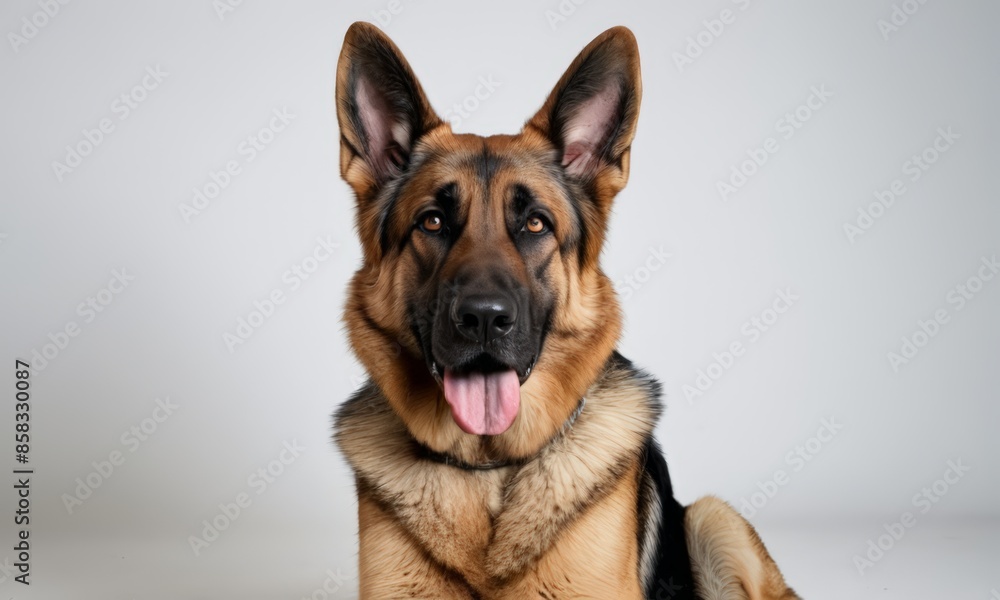 A German Shepherd with a Muzzle A German Shepherd with a Muzzle
