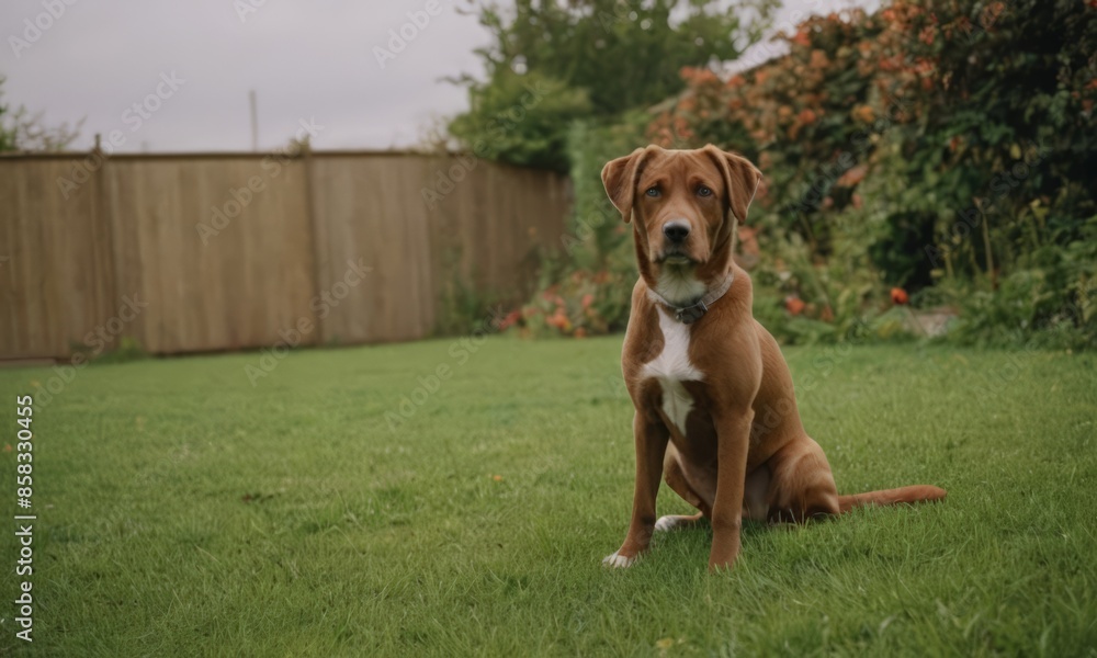 A Brown Dog Sitting in the Grass A Brown Dog Sitting in the Grass