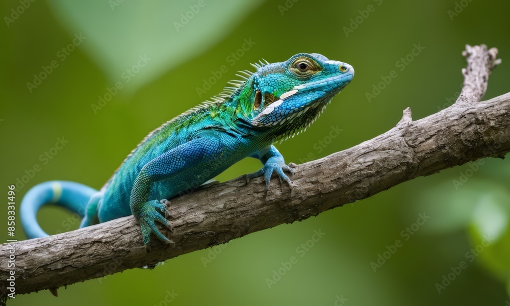 A Green Lizard on a Branch