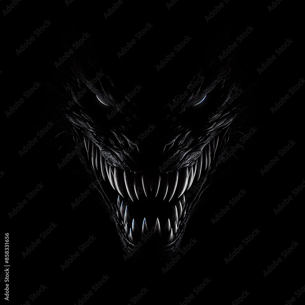 Obraz premium Silhouette of Hiding Big Monster